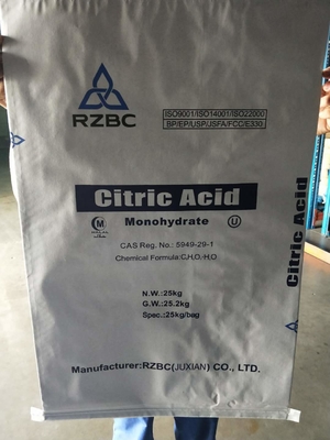 FSSC22000 Monohidrato de ácido cítrico en polvo C6H10O8 Blanco cristalino