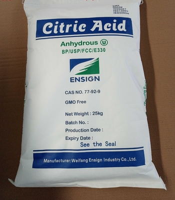 C6H8O7 granular ácido cítrico cristalino blanco, orgánico ácido cítrico 12mesh